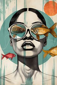 Peinture femme abstraite | Peinture femme visage | Grande peinture femme visage