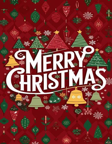 Rode vrolijke kerstboom