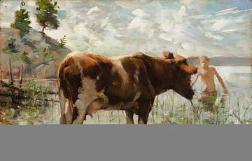 Koe en jongen, 1885, Akseli Gallen-Kallela