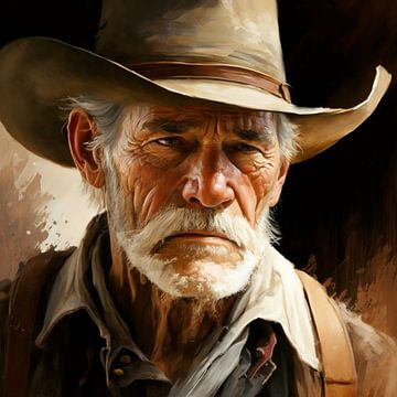 Porträt eines Cowboys von Carla van Zomeren