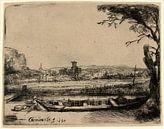 Canal à la grande barque et au pont par Rembrandt van Rijn Aperçu