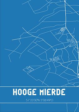 Blauwdruk | Landkaart | Hooge Mierde (Noord-Brabant) van Rezona