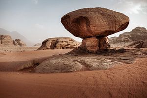 Mushroom Rock, Wadi Rum in Jordanië van Melissa Peltenburg