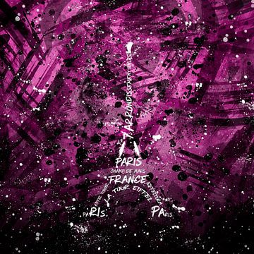 Digital Art Eiffel Tower | pink van Melanie Viola