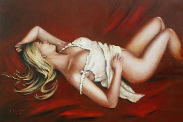 Schlafende Venus - Girl in Dessous von Marita Zacharias