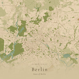 Carte vintage de Berlin, en Allemagne sur Affiches de lieux