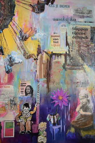 schommel,  zweefmolen.....  zwevende collage