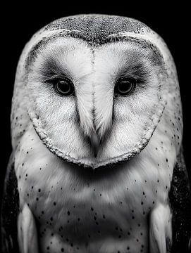 Chouette effraie - Regard silencieux de la nuit sur drdigitaldesign