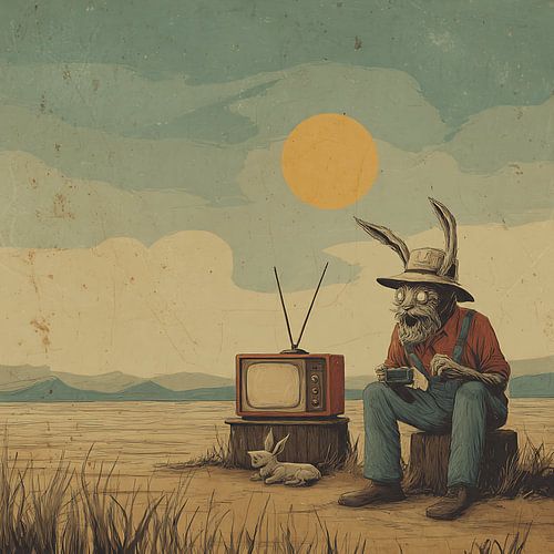 Illustration numérique satirique représentant des personnes âgées stupides