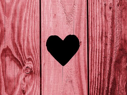 I wood yours... (Heart in old-pink wood)