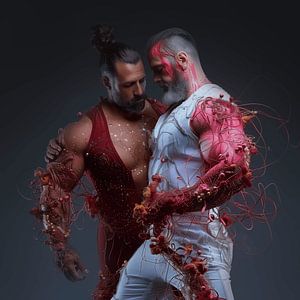 Paarungstanz von 2 Bodybuildern