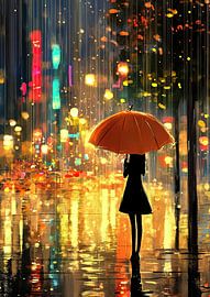 Umbrella City bei Nacht von Moderne Kollektion