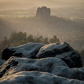 Blick in die Sächsische Schweiz zur goldenen Stunde von Christian Möller Jork