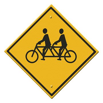 Road sign. Couple on a tandem. Man/Man by Grüntyers .