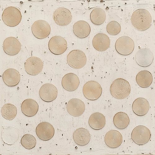 Kreismuster in erdigen Texturen und Farbtönen