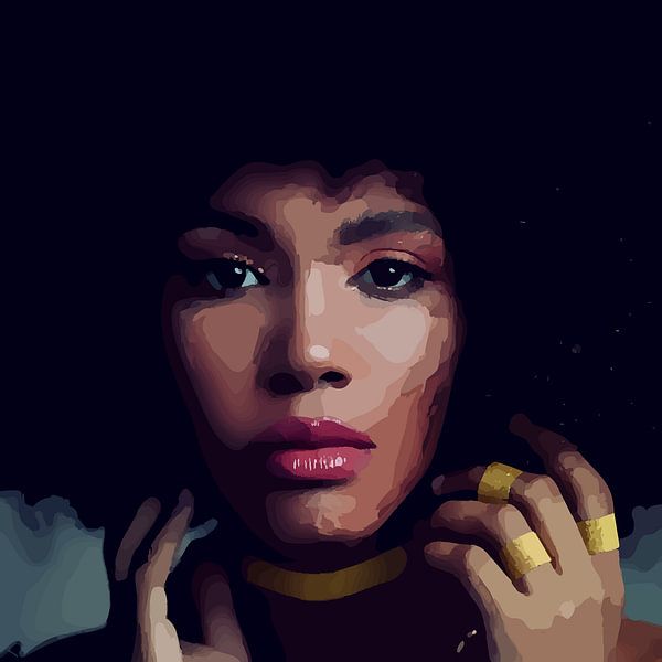 &quot;Ethnic Perfection&quot; - Schöne junge schwarze Frau mit Afro-Haaren mit schönem Gesicht, schö von The Art Kroep