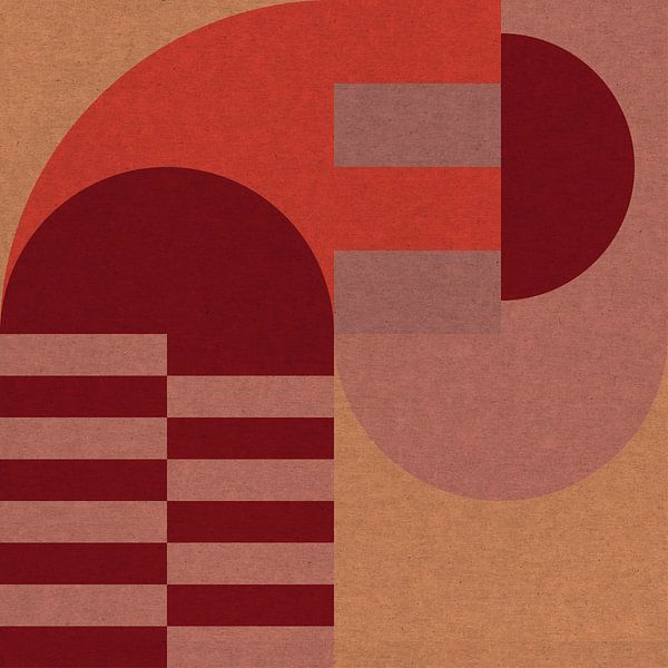 Abstract geometric shapes in retro colors IV by Abstract Minimalist Art