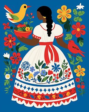 Illustrated portrait "The colours of Mexico" by Studio Allee