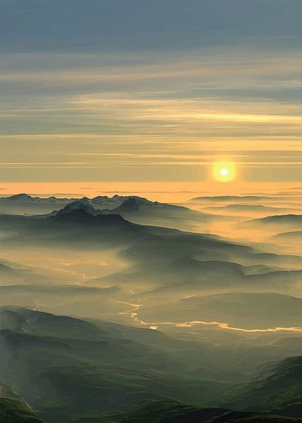 Berg-Sonnenaufgang von PublicArt77