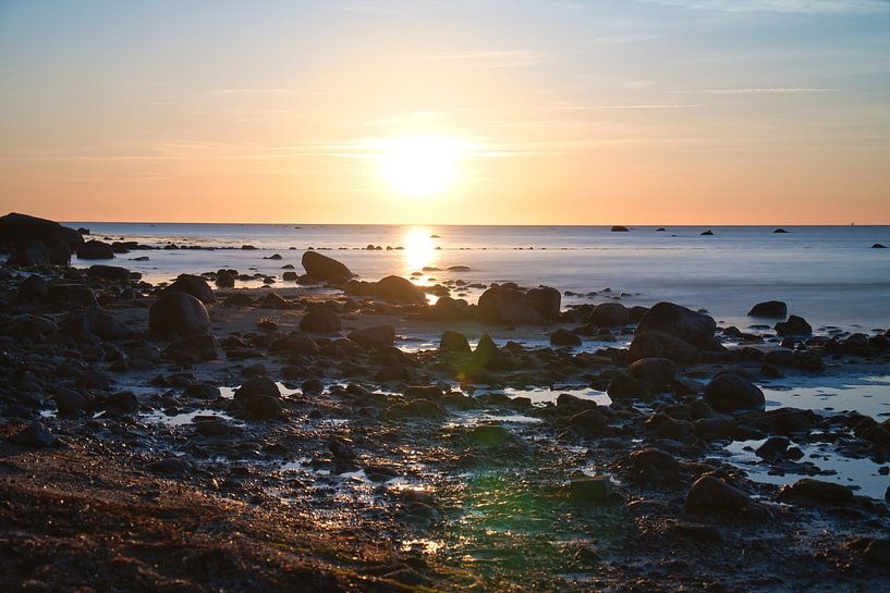Sunset on the beach of Poel, romantic by Martin Köbsch