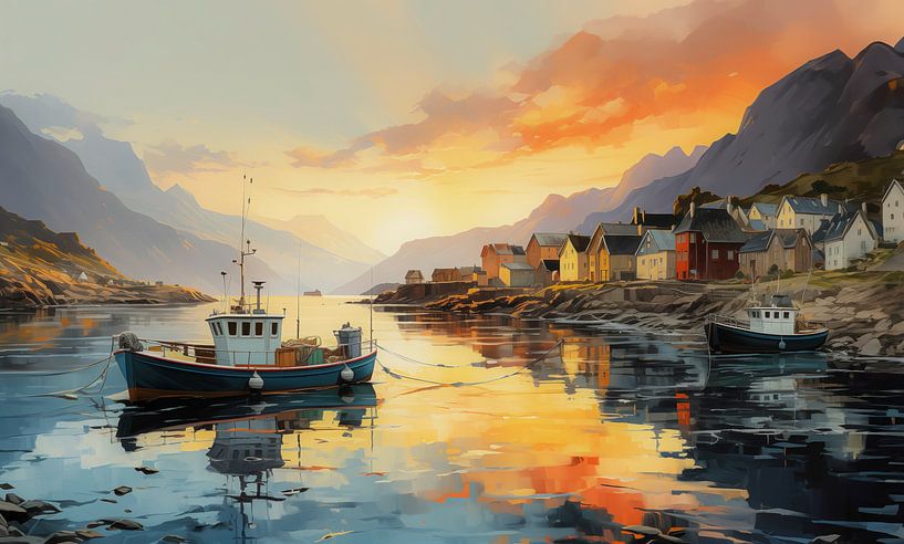Port de pêche norvégien par Kees van den Burg