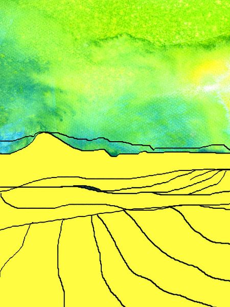 paysage jaune avec des champs par Claudia Gründler