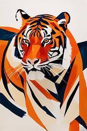 Kraftvolle abstrakte Tigerkunst von Art & Soul Creations