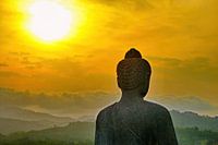 Silhouette Buddha on Borobudur