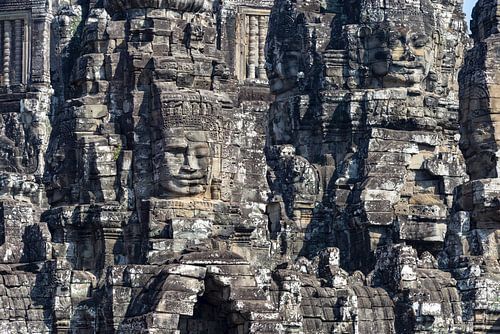 de mystieke gezichten van Bodhisattva Lokeshvara, Bayon Tempel