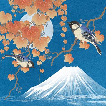 Birds & Mount Fuji van Marja van den Hurk