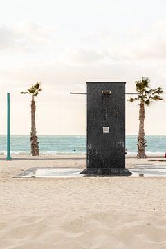 Outdoor shower among palm trees by Lynn Haverhals