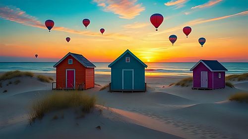 Hot air balloons over the dunes