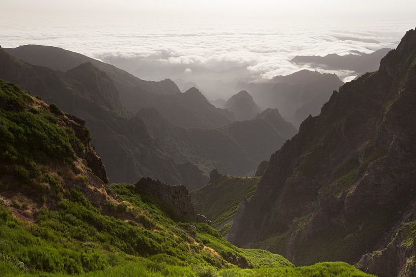 Ruig gebergte op het eiland Madeira van Paul Wendels