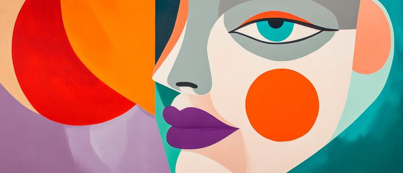 Colourful mysticism - face fragment play of colours of emotions by Poster Art Shop