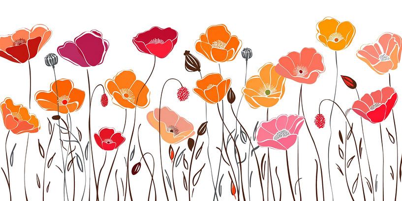 Coquelicots abstraits par ARTemberaubend