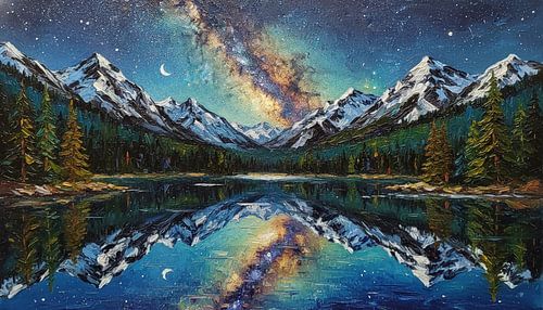 Weerspiegeling in de Midnight Mountain