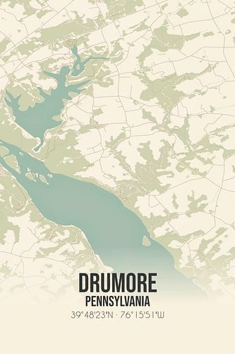 Alte Karte von Drumore (Pennsylvania), USA.