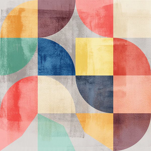 Colorful geometric abstract shapes II. by Dina Dankers