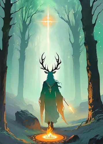 Mysterieuze figuur in het bos