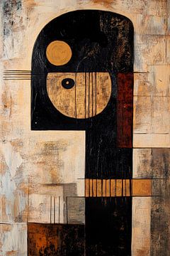 Abstrakte Kopfstudie in Erdtönen von Poster Art Shop