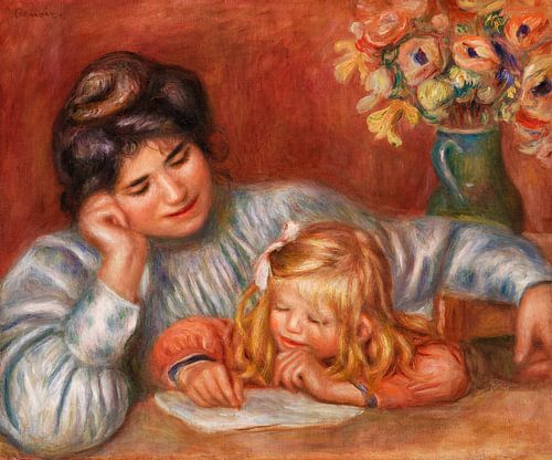 De schrijfles, Renoir (1905)