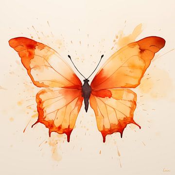 Vlinder in oranje tinten van Lauri Creates