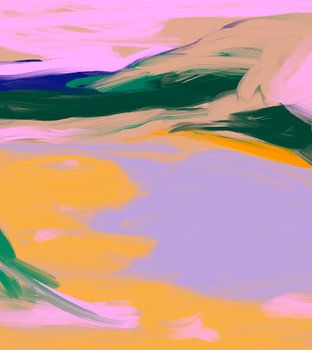 Le lac - dessin numérique original