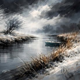 Winterlandschaft mit Eis von Linda de Klein