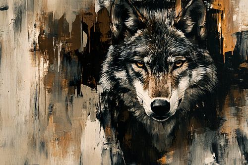 Abstract portret van een wolf