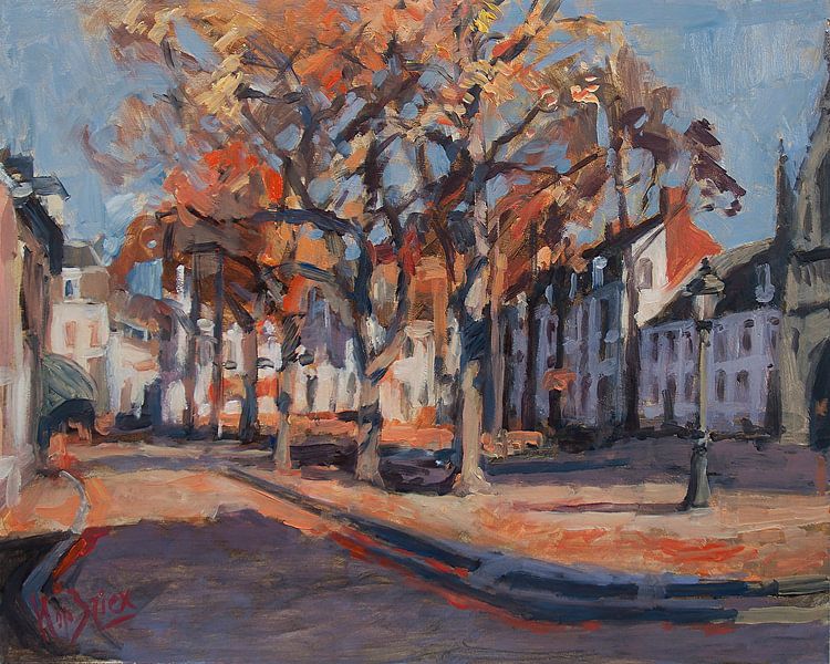 Late Autumn light at the Our Lady Square Maastricht by Nop Briex
