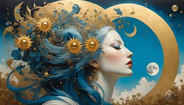 Celestial Muse - Blue - Widescreen by Mellow Art