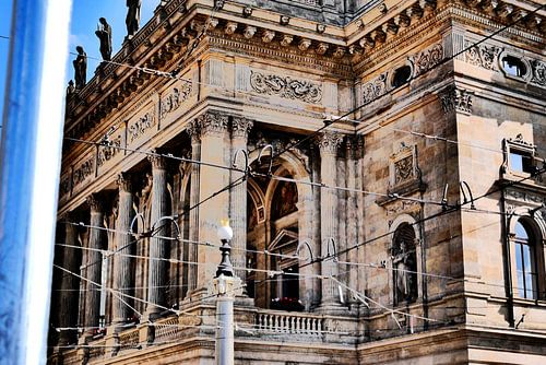 Prague - Opera with tram lines
