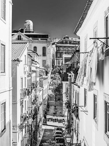 De kabelbaan Elevador da Bica in Bairro Alto - Lissabon