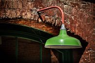 Green metal lamp on a stone wall. by Jan van Dasler thumbnail